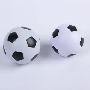 Toptan PU köpük özel renk Logo futbol promosyon stres topu yayın yumuşak futbol çocuk için