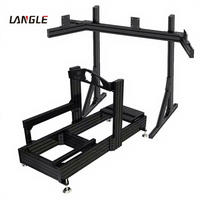Supports de moniteur pour simulateur de course VR en aluminium noir personnalisés, compatibles avec un ou trois moniteurs – Offre Spéciale
