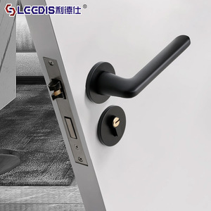 Lideshi Lever Lock Aluminum Keyless Door Handle For Interior Solid Wood Doors Bedroom Bathroom Furniture Hardware - Product Image 2