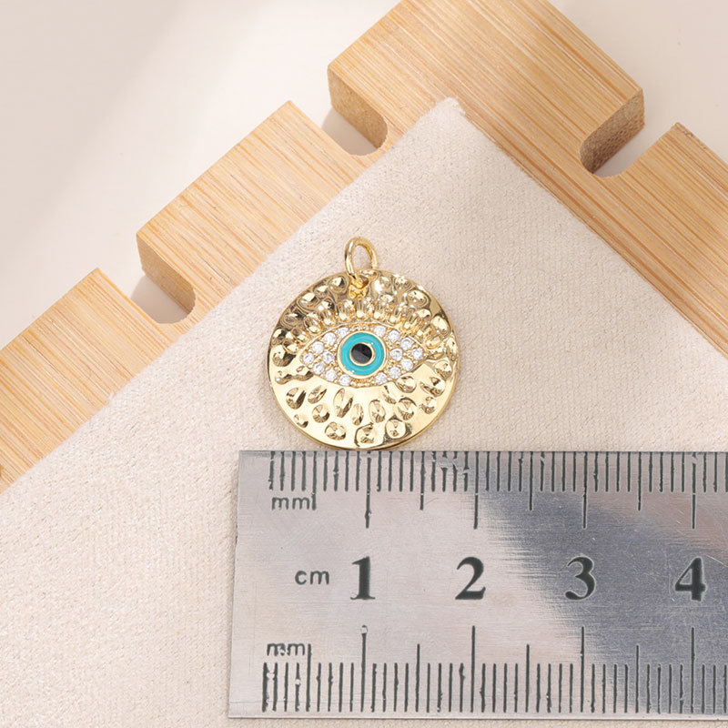 Spot Devil's Eye Necklace Pendant Accessories Blue Eyes Copper Zircon Pearl Octagonal Star Mount DIY Jewelry Bead Caps Oro