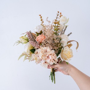 Bouquet de fleurs artificielles CallaFloral, rose en tissu tissé plastique, décoration de mariage et de maison CF01433 - Product Image 2