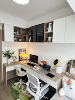 Meuble de rangement personnalisé avec bureau intégré, panneau modulaire en bois stratifié, mobilier traditionnel pour salon et maison entière
