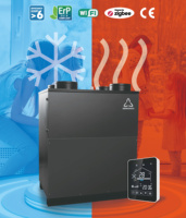 Système de ventilation à récupération de chaleur Airwoods Heat Pump Hrv Erv 350m3/h, récupérateur de chaleur d'air domestique