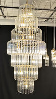 Accessoires de mariage tendance, lustre de mariage à 7 étages de 140 cm, lampe suspendue, décorations de plafond pour mariage, lustre en cristal LED