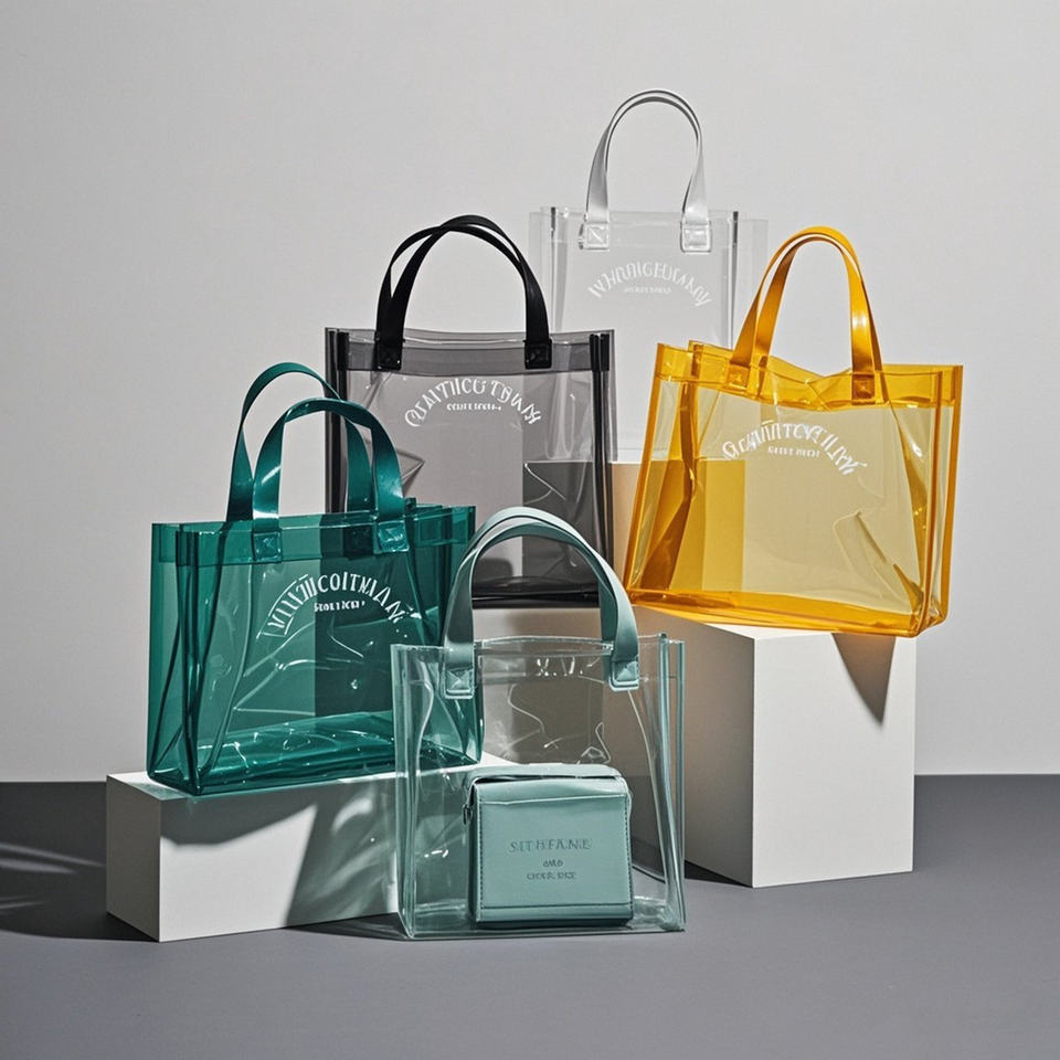 HANSUN Letter Pattern clear Waterproof Beach Tote Bag Pvc Shopping Tote ...