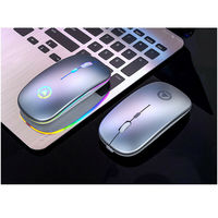 Mouse Optik Nirkabel A2 Mini 2.4GHz USB Isi Ulang LED Backlit DPI 1000 Ergonomis untuk PC Laptop Tersedia