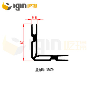 Soporte de esquina de aluminio de 9,6-10,2 mm de grosor y 60 mm de ancho para uso industrial y civil, material 6063T5, instalación con tornillos - Product Image 3