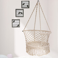 GodsWord Macramé Hamac Chaise Balançoire Extérieur et Intérieur Coton Corde Hamac Balançoire pour Salon Patio Jardin