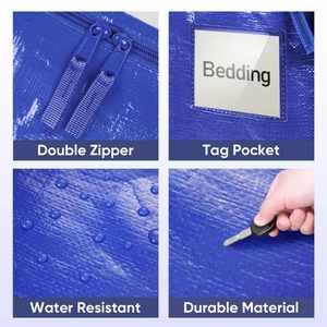6 Pack Extra Large Moving Bags with Zippers & Carrying Handles Durable Storage Bags for Closet Organizers and Storage - Product Image 5