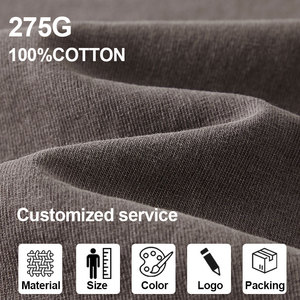 เสื้อยืด275GSM โอเวอร์ไซส์ผ้าฝ้าย100% มีชายเสื้อไม่มีแขนเสื้อแร็กแลนซักกรด - Product Image 6