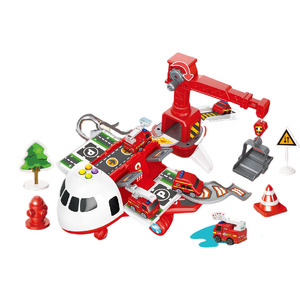 Giocattolo 2 in 1 per Bambini: Parcheggio per Aerei a Frizione e Camion dei Pompieri in Lega Trasformabile in Aereo Elettrico - Product Image 6