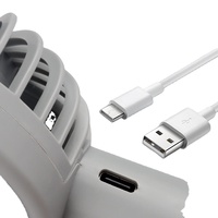 Ventilateur de bureau portable USB pliable en plastique, 3 vitesses, à main, pour extérieur, compact, idéal pour les voyages, avec contrôle par application, en anglais