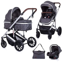 Landau 3-en-1 avec siège de voiture Poussette rotative à 360 ° pour bébé à haute vue Système de voyage tout-en-un avec siège de voiture
