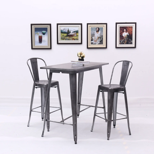 Chaises <span class=keywords><strong>de</strong></span> mobilier d'extérieur empilables <span class=keywords><strong>de</strong></span> style <span class=keywords><strong>industriel</strong></span> vintage bon marché d'usine <span class=keywords><strong>chaise</strong></span> en métal à dossier long pour restaurant en fer - Product Image 2