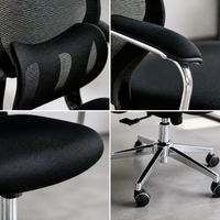 Chaise de bureau à dossier haut en éponge épaisse, pivotante et réglable, avec roulettes silencieuses, pour superviseur