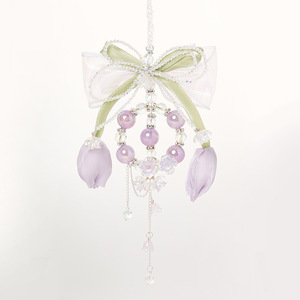 Hane Tulip Bow Crystal <b>Car</b> Pendant Light Luxury Interior Decoration Rearview Mirror <b>Ornament</b> - Product Image 5
