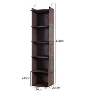 Sac de rangement suspendu multicouche pour armoire avec crochet métallique non tissé, organisateur de vêtements pliable, sacs de rangement lavables en promotion - Product Image 3