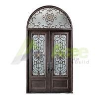 Porte en fer forgé avec design traditionnel, finition de catalogue, portes intérieures en acier pour appartements