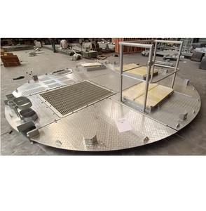 Industrial Safety Platform with Checkered <b>Surface</b> and Stainless Steel Railing for Tank Access - Product Image 2