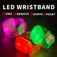 Programable 15 colores luz control remoto Led pulsera programada Led pulsera rítmica Dmx control remoto Led pulsera