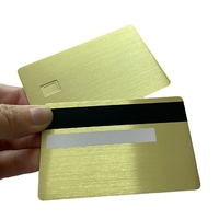 Fente à puce EMV 0.8MM carte bancaire de crédit en métal noir vierge pour gravure laser avec bande magnétique Hico