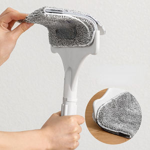 FF5389 Многофункциональная швабра-метла 2-в-1 с выдвижной ручкой для влажной и сухой уборки полов, с насадкой из микрофибры для мытья окон и отжимом - Product Image 2