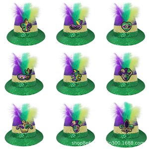 Grenzüberschreitender Neuer Brasilianischer Karnevalshut mit Dreifarbigen Federn, Jazz-Hut für Venezianische Partys, Festivals und Aufführungen, <span class=keywords><strong>MAOZ</strong></span> Modell - Product Image 3