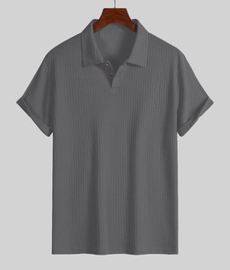 Men's <b>Waffle</b> Knitted Polo <b>Shirt</b> Short Sleeve Regular Fit Casual Golf Business Collared Summer Top - Product Image 2