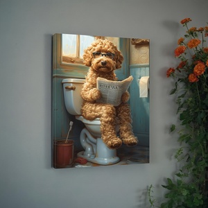 SQ baño pared arte animal en inodoro lienzo impresiones cartel divertido cuadro decorativo pintura de pared <span class=keywords><strong>para</strong></span> regalo - Product Image 1