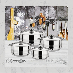 Set di Pentole da Cucina in Acciaio Inox Ecologico, 5 Pezzi, Antiaderente, Leggero e Resistente, con Pentola per Zuppa - Product Image 3
