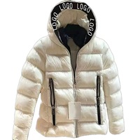 Veste bomber en polyester épaisse à capuche, grande taille, nouvelle collection d'hiver, fermeture éclair, imprimé lettres, unisexe, tendance