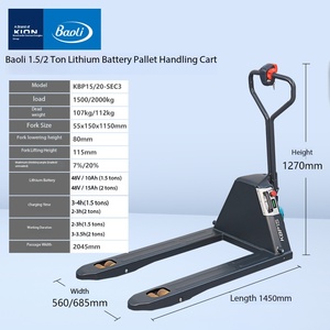 Montacargas Eléctrico Linde Baoli KBP15/20SEC3 con Batería de Litio, Elevación Hidráulica de 1.5/2 Toneladas, Transpaleta, Remolque - Product Image 2