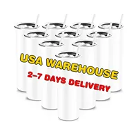 Spedizione gratuita US warehouse Vaso 20oz 30oz Mug dritto in acciaio inox sublimazione bicchiere vuoto Sippy tazze con coperchi e cannucce