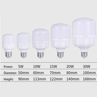 Bombilla Led en forma de T, 5W, 10W, 15W, 20W, 30W, 40W, 50W, B22, E27, ahorro de energía