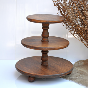 Ensemble de supports à cupcakes en bois à étages |   Qualité de finition supérieure faite à la main |   Vente en gros d'usine au meilleur prix - Product Image 1