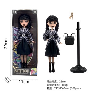Bambole da 10 Pollici Adams Wednesday, Pacchetto Bambola Donna Stile Coreano, in PVC Vinile, Cartone Animato Anime - Product Image 3