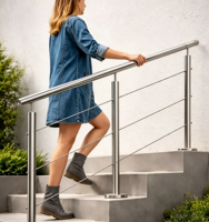 Balustrade en acier inoxydable 304 316 pour escalier de villa, balcon, terrasse, piscine, design personnalisé