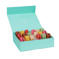 Boîte d'emballage magnétique personnalisée de luxe, cadeau alimentaire, biscuits, macarons, emballage de biscuits, boîtes en papier rigides, LD-0425011 500 pièces