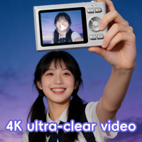 Cámara de Video Vlog con Sensor CCD Digital 4K de 64MP, Zoom 16X, Cámara Retro para Selfies, Videocámara de Alta Calidad