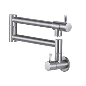 Jboyun Foldable Wall Mounted Kitchen Faucet 304 Stainless Steel Single Handle 360 Degree Rotate Minimalist Style - Product Image 5