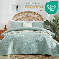 Set Sprei Kualitas Tinggi Motif Bunga Warna Solid Bahan Polyester untuk Tempat Tidur Queen Size, Dapat Dicuci Mesin, Termasuk Sarung Bantal, untuk Rumah.