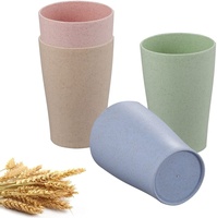 Tasse en paille de blé tasses à boire incassables et réutilisables ensemble de gobelets sains écologiques pour le jus de lait et l'eau
