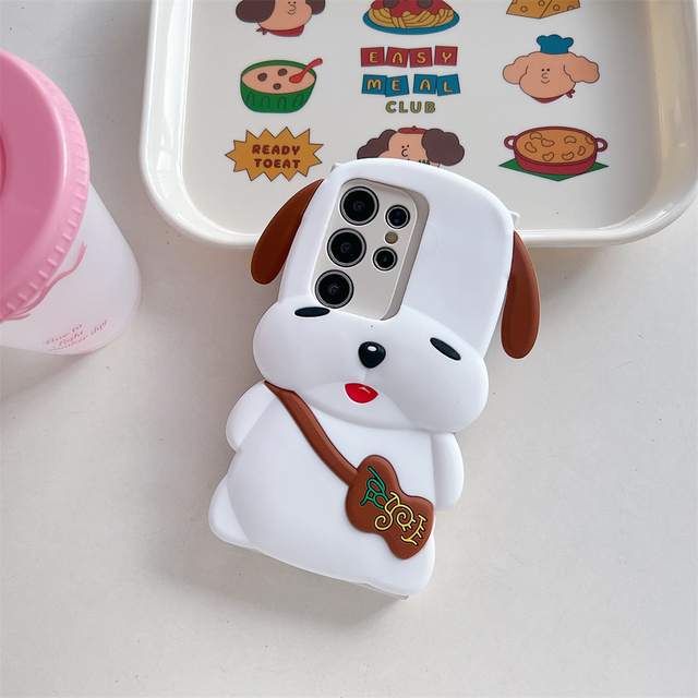 Cute Lovely Floppy Ears Puppy Phone Case for SamSung Galaxy S26 Ultra S25 S24 A57 A56 Cartoon Dog Soft Silicone Protective Cover