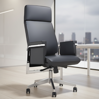 Chaise de bureau moderne en cuir ergonomique de luxe pour cadre, visiteur, confortable et pivotante, en PU