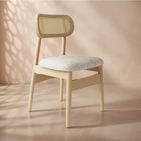 Chaise de Salle à Manger Moderne Style Nordique avec Coussin Éponge Moelleux, Structure en Bois Massif, Chaise de Restaurant pour Maison, Appartement, Salle de Sport, Entrepôt, Salle de Bain