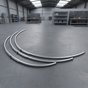 Aluminum Curved Pipe <b>Stand</b> for Decoration Minimalist Style Adjustable Telescopic Design - Product Image 1