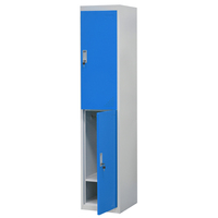 Armoire en acier à 2 portes, casier de rangement métallique avec tiroirs et tringle de suspension pour grande chambre à coucher