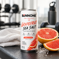 Boisson Énergisante Halal Pamplemousse Citron Frisant aux Électrolytes et Taurine, Saveur Personnalisée, 330ml, en Canette