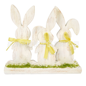 Décorations de Pâques Lapin de Pâques en Faux Bois Forme de Lapin Décoration de Bureau Maison Intérieur Fait Main Décoration de Pâques - Product Image 1