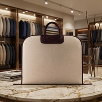 Sac de transport pour vêtements en feutre avec logo personnalisé et poignée en cuir, housse de costume de voyage pour hommes et femmes
